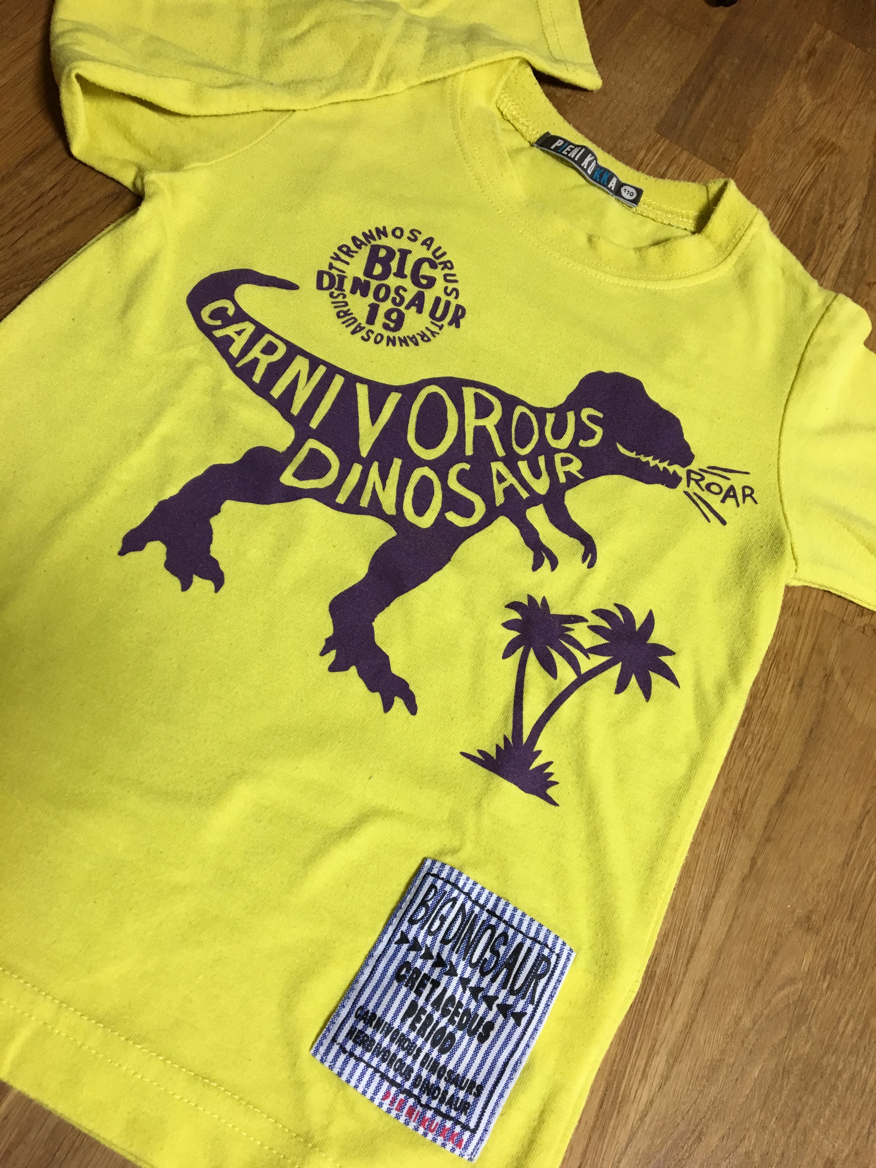 恐竜好きさん必見！！前も後ろも恐竜プリント?目立ちカラーのロンT☆ – 子供服、中古服のリサイクル交換 | Lynks